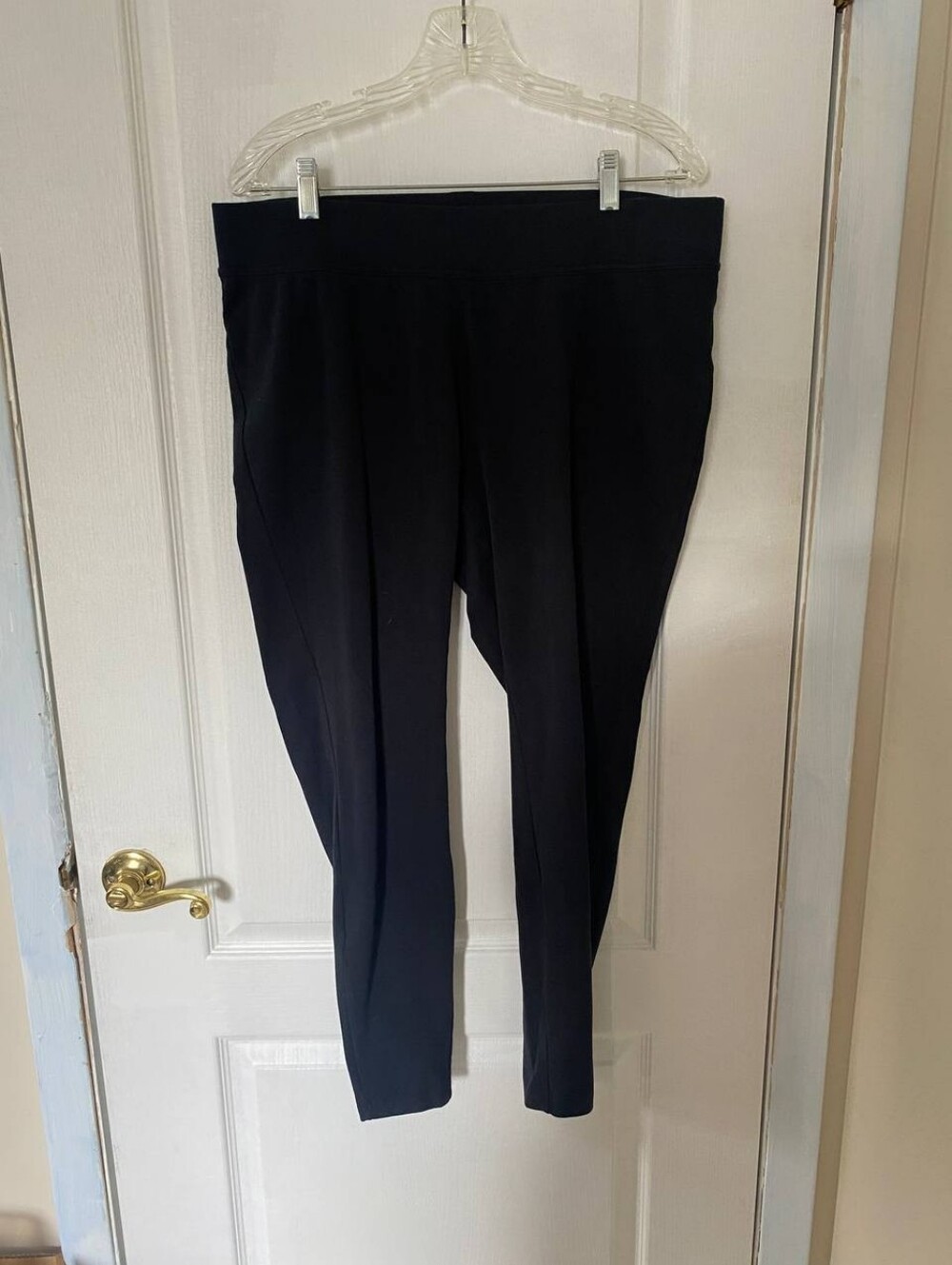 Lands’ End Black Starfish Cotton Leggings Size L 14-16